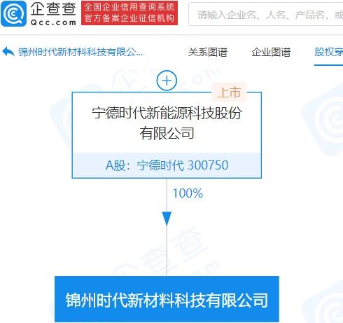 宁德时代 10 亿成立新公司,经营范围含石墨及碳素制品制造